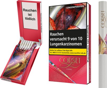 Cigarette "Corset Coral" 97mm, content: 10 packs of