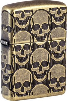 ZIPPO Armor Case messing 540 engraved "Skulls" 60007234