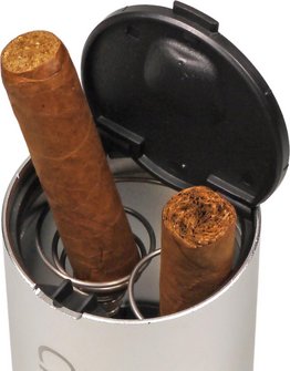 Ashtray CIGAR aluminium silver for tin holder in car